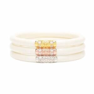 NEW BUDHAGIRL women's three kings all weather bangles in ivory